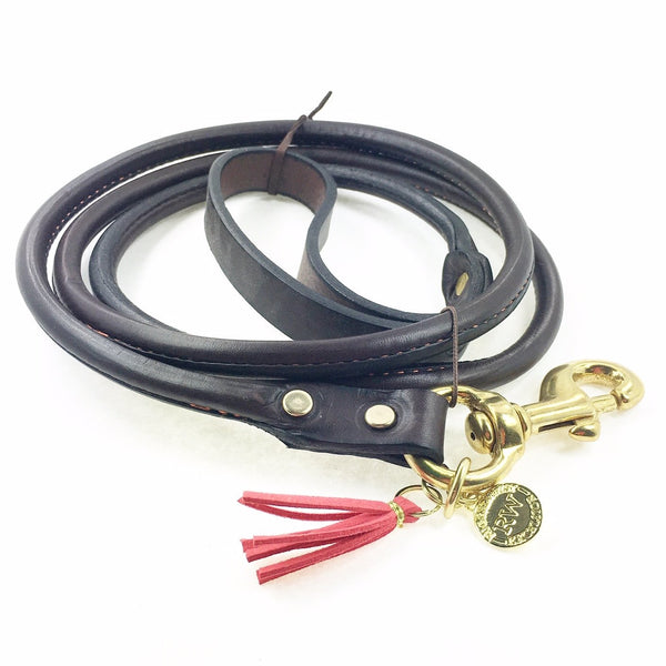 Rolled Leather Dog Leash